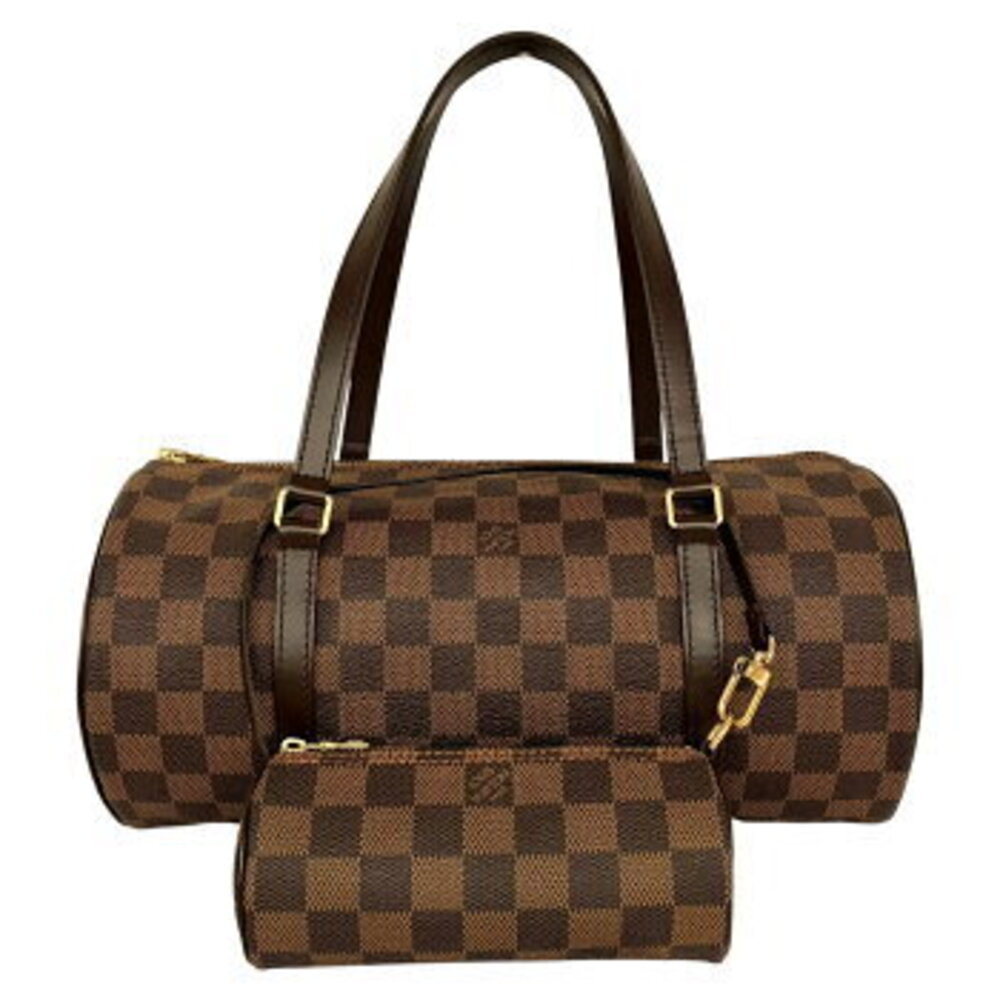 LOUIS VUITTON Damier Papillon Handbag Clutch Leather Brown Ebene
